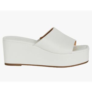 City Chic White Platform Wedge Slide Sandals
